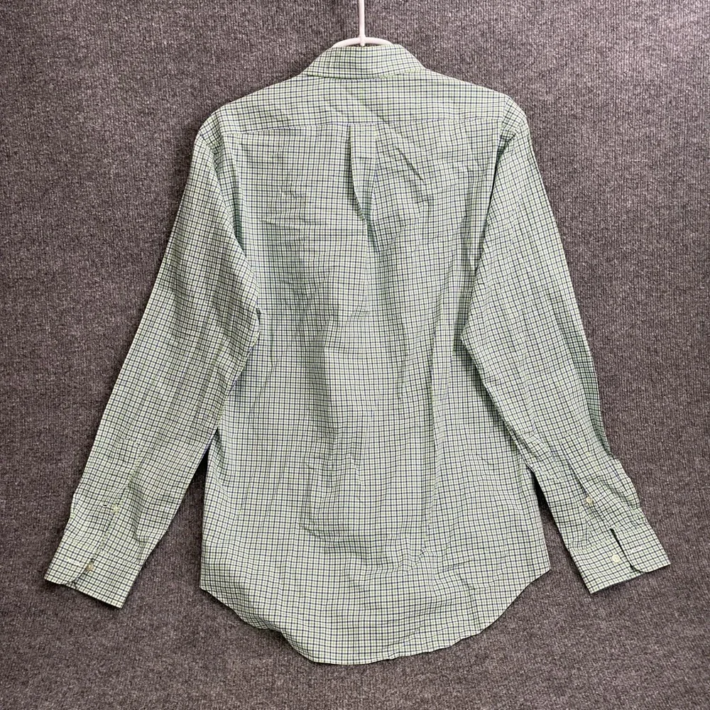 Polo Ralph Lauren Micro Check Shirt Mens Sz M Green Button Down Long Sleeve Pony